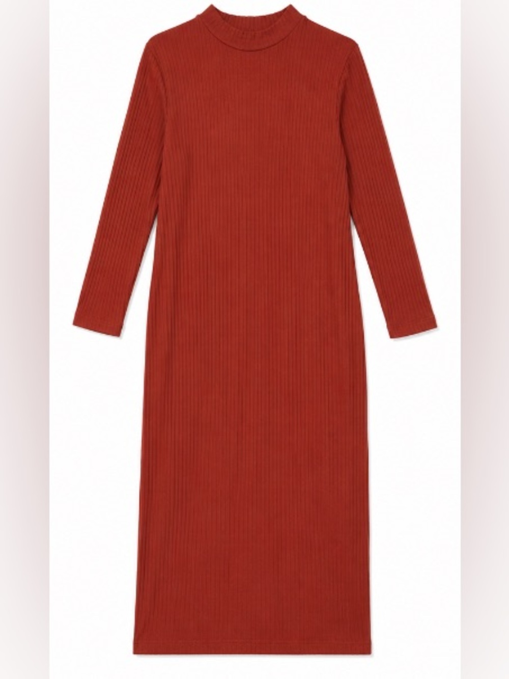 A New Day• Rust • Ribbed • Midi dress • Large